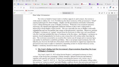 diddy wants dr dawn hughs testomony removed