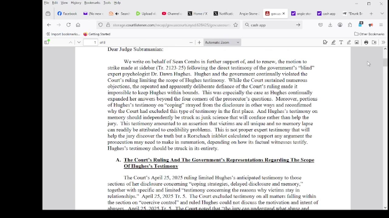 diddy wants dr dawn hughs testomony removed