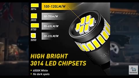 AUXITO 194 LED Light Bulb 6000K White 168 2825 W5W T10 Wedge 24-SMD 3014 Chipset