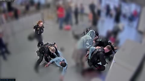 Bodycam footage of alleged assault on police at Manchester Airport shown to jury