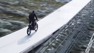 Tom Cruise rode a motorcycle off a cliff six times in one day… for a single movie scene.