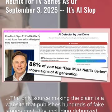 Fact Check: No Evidence Elon Musk Signed $13.5 Million Deal With Netflix For TV Series -- AI Slop