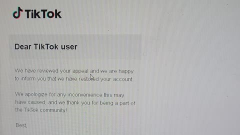 Ok did I win tik tok account ban?