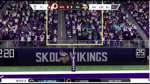 1965 REDSKINS VS Madden 20 I Franchise SEASON 1 WEEK 8 REDSKINS VS Vikings