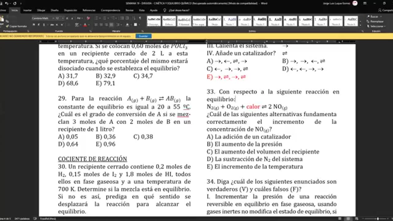 EXCLUSIVA UNI SEMESTRAL | Semana 19 | Química S2