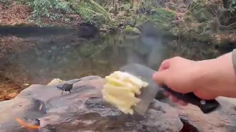 Dude cooks better on a rock than 80% of people do in a kitchen
