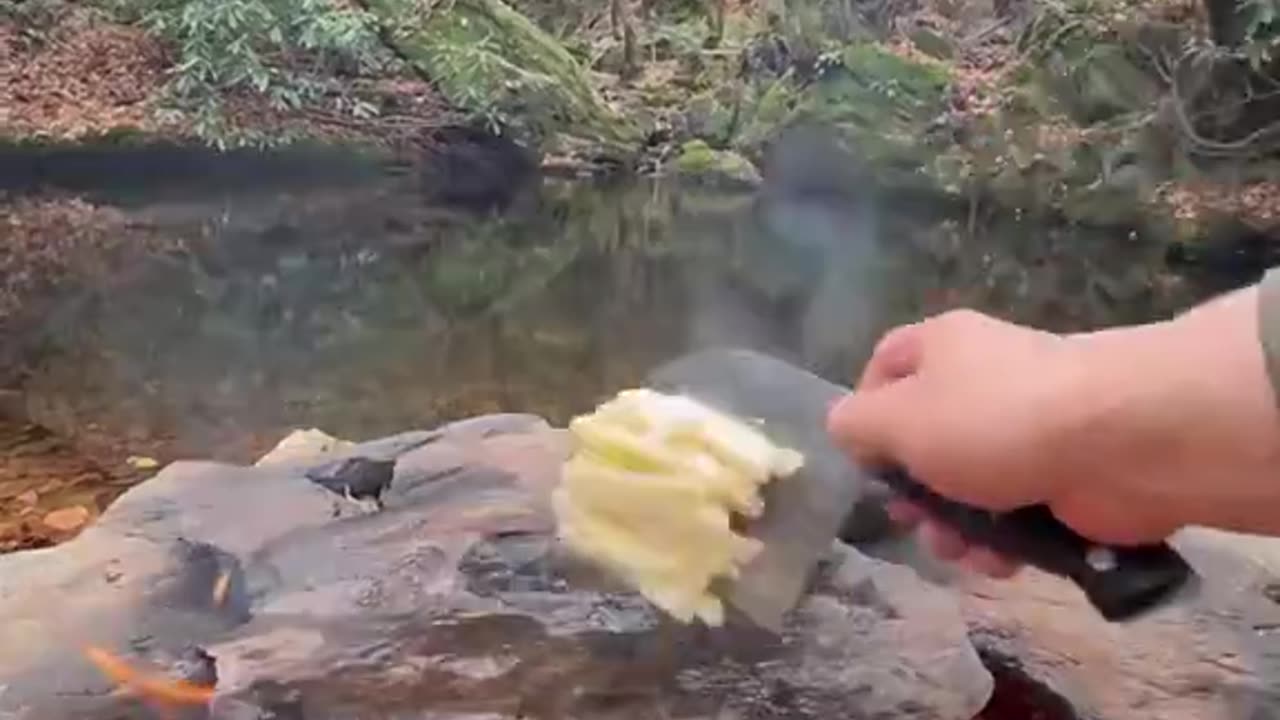 Dude cooks better on a rock than 80% of people do in a kitchen