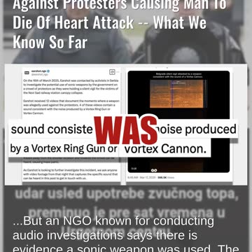 Fact Check: Claims Serbian Authorities Used Sound Cannon Against Protesters Causing Man To Die