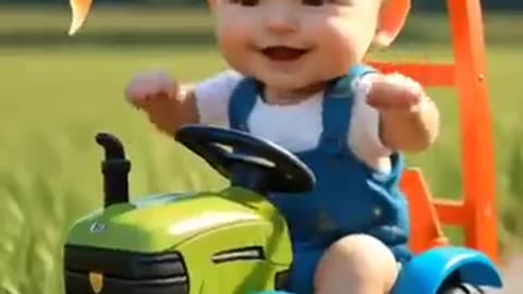 A cute baby dancing