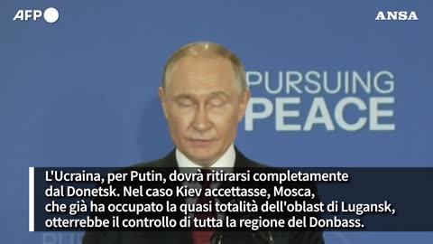 NOTIZIE DAL MONDO Dal Donetsk alla lingua russa:le proposte di Putin sull'Ucraina.Il presidente russo ha infatti chiesto a quello USA che l'Ucraina si ritiri dalle regioni annesse alla Russia con il referendum