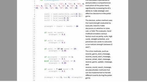 Student Work (Report) | FAI24 Final Project– Poker Hand Strength Evaluator with Randomness | NTU