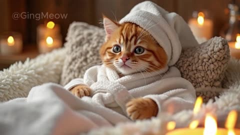 Tiny Cat_s Relaxing Spa Day