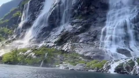 The seven sisters waterfall in Norway