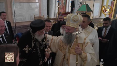 Sarbii VANDUTI, Ereticul Ecumenist Porfirie "slujba" cu SPURCARE="rugaciune" IN COMUN cu MONOFIZITII