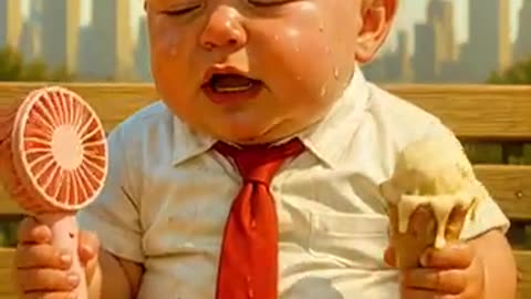 Baby Trump feels hot