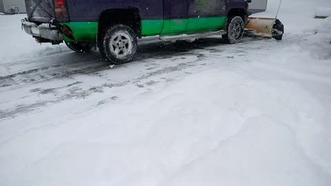Snow plowing residential drive way