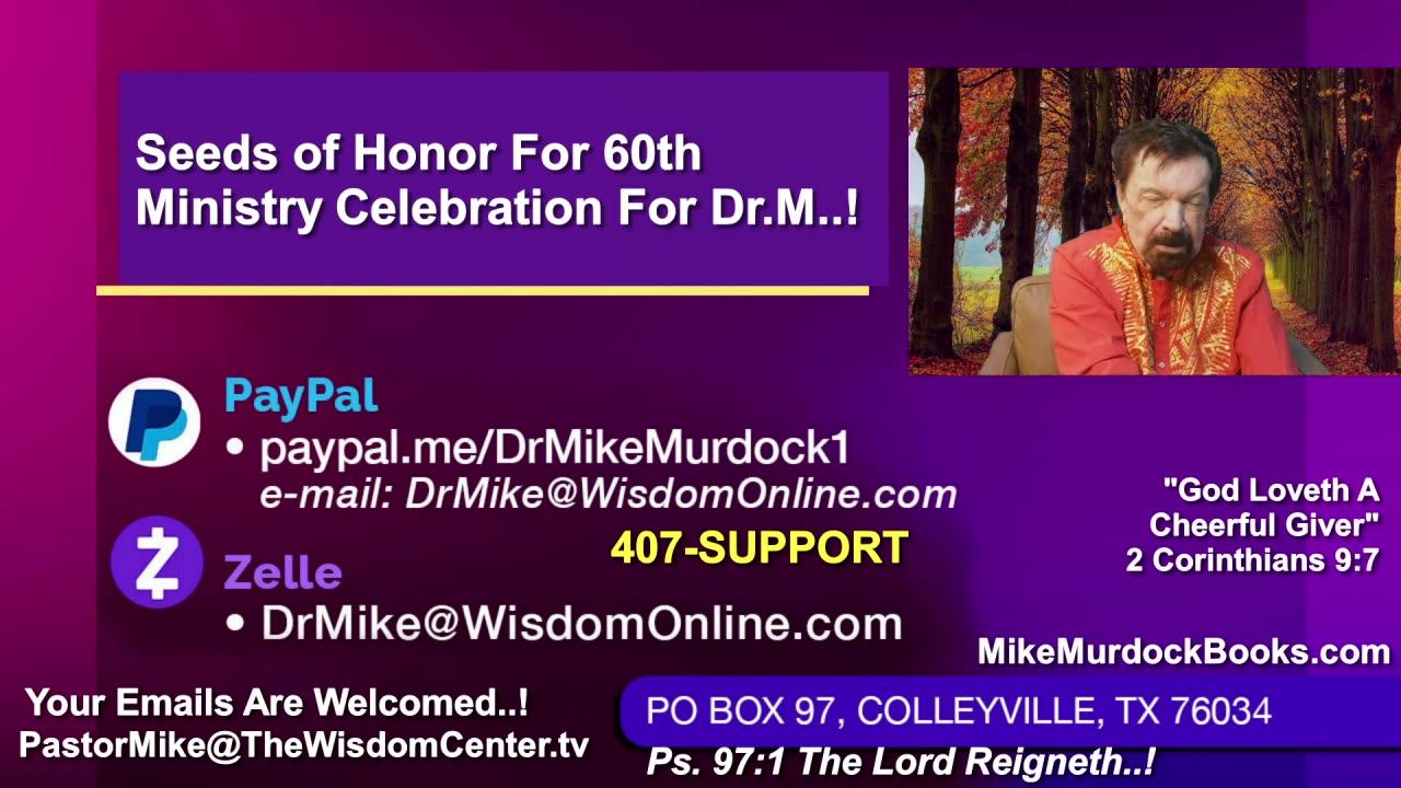 Mon. July 14 - Bible At 5p With Mike Murdock...!!!