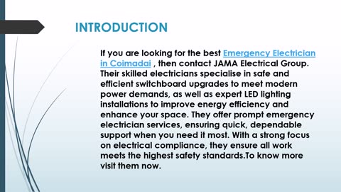 JAMA Electrical Group- The best Electrical Compliance in Coimadai .