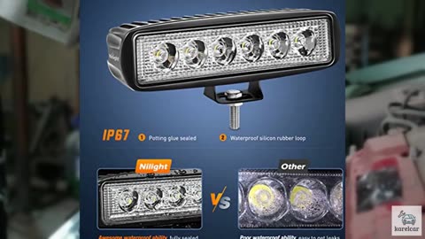 Nilight LED Light Bar 2PCS 18W 6Inch Flood LED Pods Offroad Fog Light Waterproof
