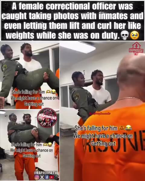 A female correctional officer was caught taking photos with inmates and...