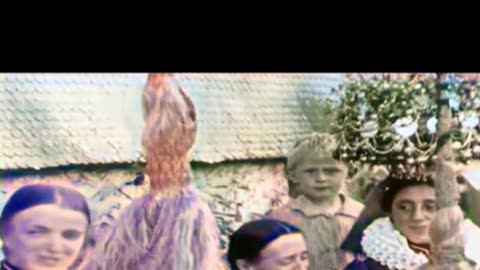 1906 Austria-Hungary Traditional Dance and Sewing Celebration #ColourisedHistory