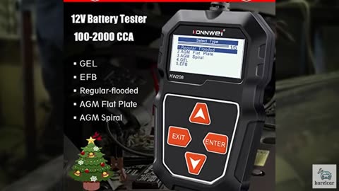 KONNWEI KW208 12V Car Battery Tester, 100-2000 CCA Load Tester Automotive Alter
