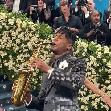 Met Gala 2025 Jon Baptiste Playing The Saxophone!