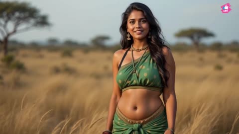 Green Saree Divas in Nature’s Lap 🌿 | Navel Flaunt Meets Cinematic Style