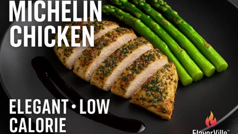 Herb-Crusted Chicken Michelin-Style with Asparagus & Balsamic Reduction