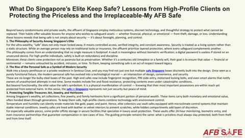 What Do Singapore’s Elite Keep Safe? Lessons from High-Profile Clients
