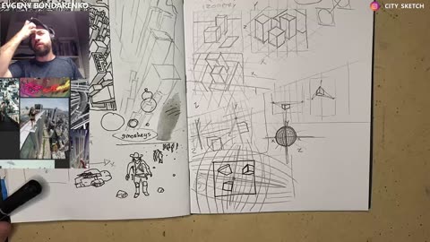How to draw aerial view with curvilinear perspective grids.