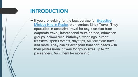 Best Executive Minibus Hire in Poplar