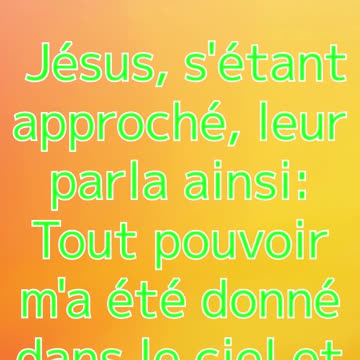 "Toute autorité m’a été donnée dans le ciel et sur la terre" Matthieu 28:18 #shorts #youtube #ytshor