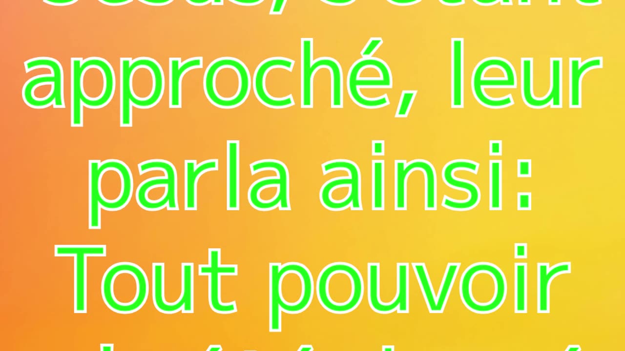 "Toute autorité m’a été donnée dans le ciel et sur la terre" Matthieu 28:18 #shorts #youtube #ytshor