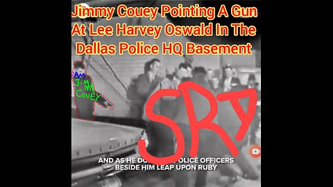 Jimmy Couey Pointing A Gun At Lee Harvey Oswald In The Dallas Police HQ Basement