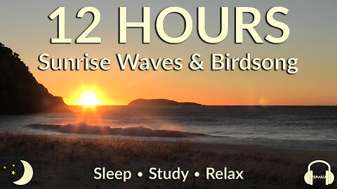 12 Hours of Australian Beach Sunrise with Waves & Birdsong | Nature Sounds for Sleep, Study & Relax