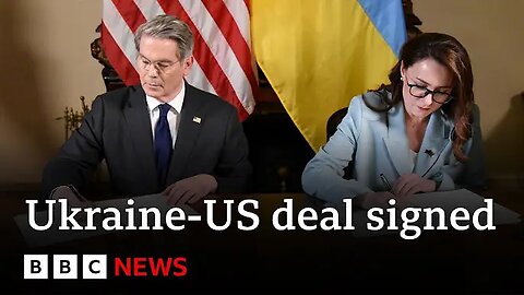 US and Ukraine sign long-awaiting natural resources deal | BBC News