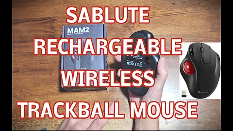 SABLUTE Wireless Trackball Mouse, rechargeable, Bluetooth, USB