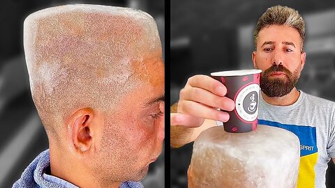 Barber has Customer with a Square Head