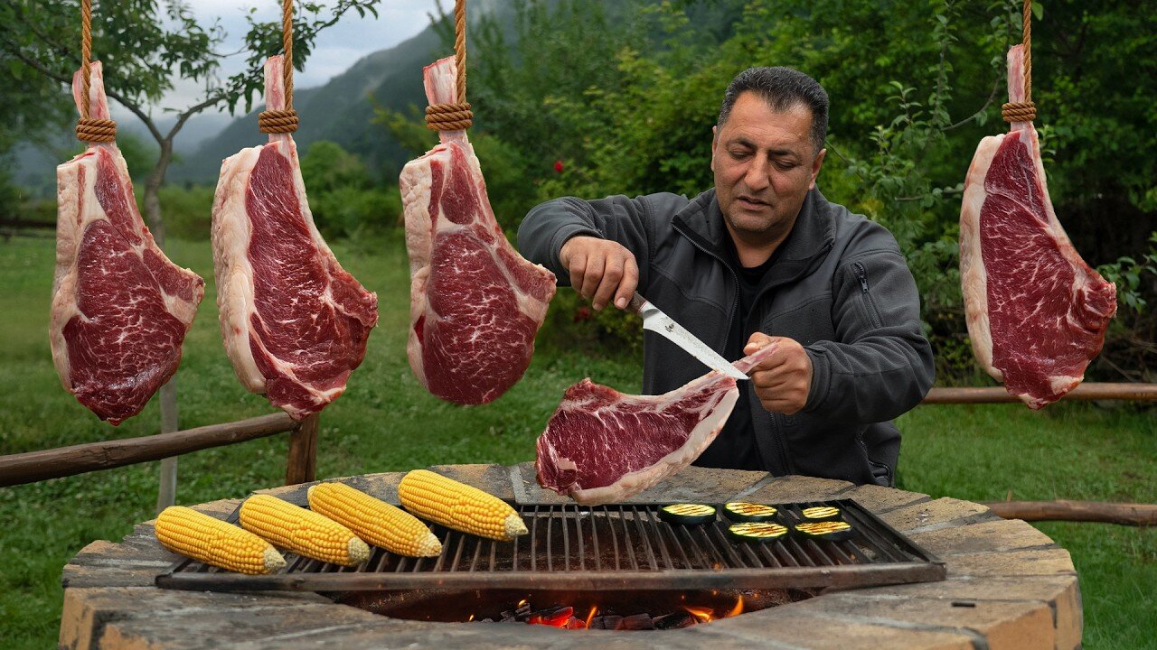 Grilling the JUICIEST Steaks in The Mountains! Wilderness BBQ