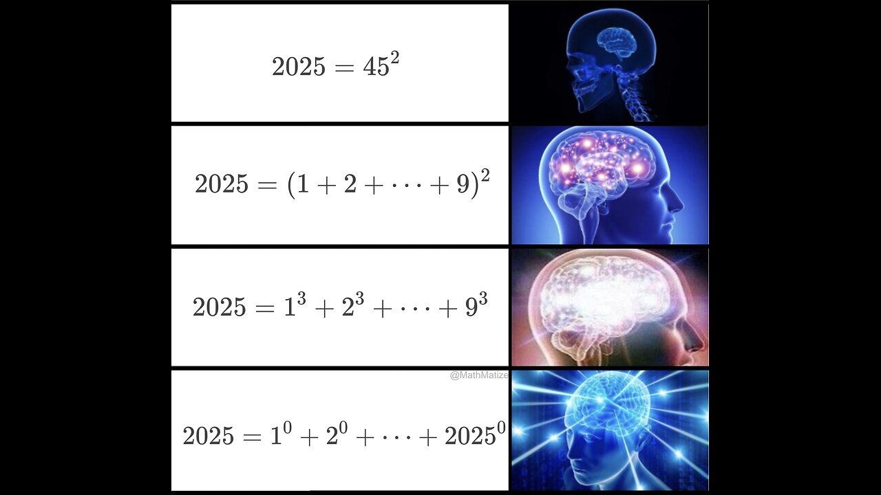 🤯 The sum of cubes, from 1 to 9 = 2025 🧠👀