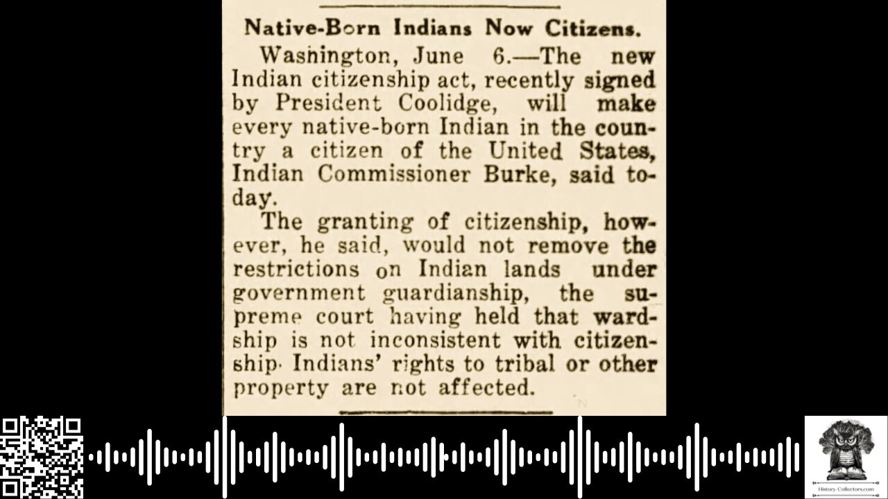 #OnThisDate June 2, 1924: Citizenship Granted