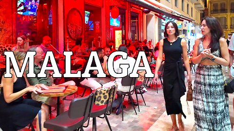 Malaga 🌴 Night Walk Through the Tourist City Center, Costa del Sol, Spain