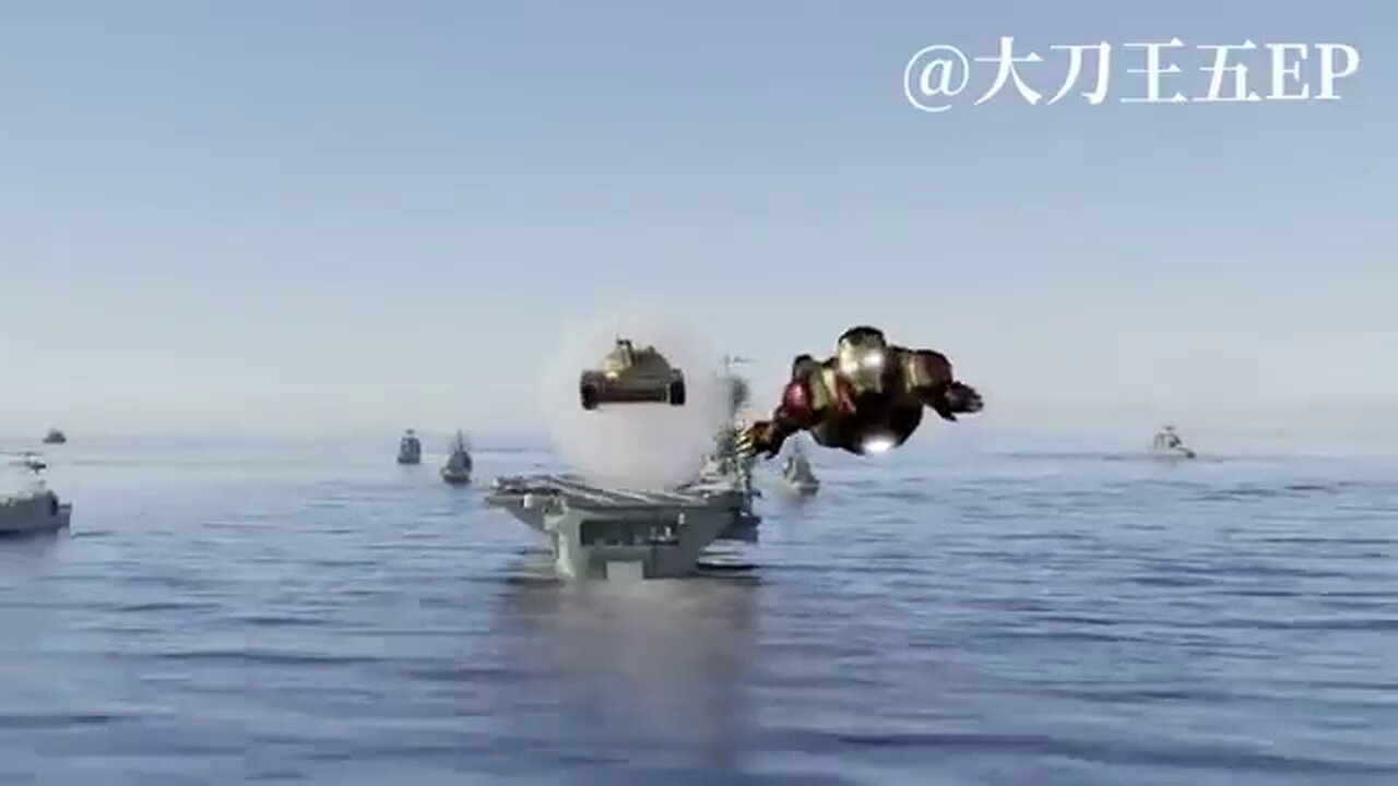 Russian Tank takes out Cap and Ironman