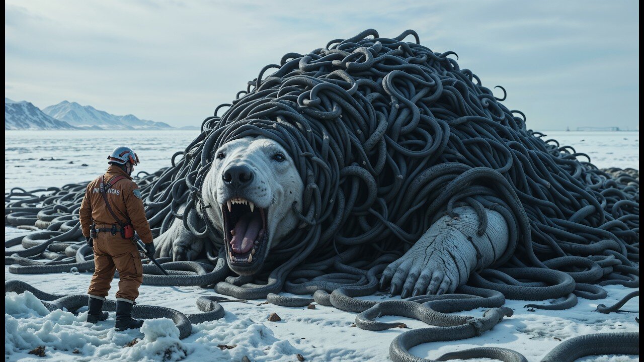 Brave Rescue Team Saves A Polar Bear Suffering From Millions Of Worms And Snakes