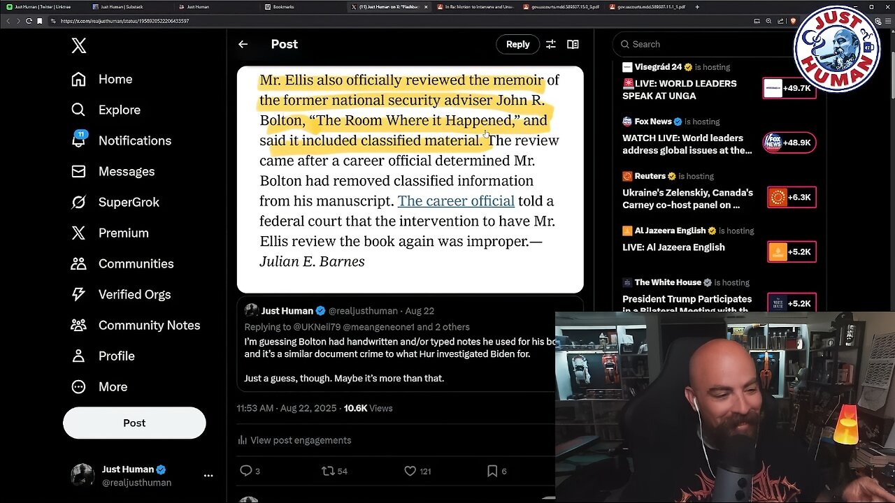 Just Human #338: Bolton Raid Search Warrant and Affidavit Unsealed
