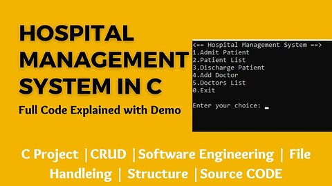 Hospital Management System in C with Source Code Full Explanation File Handling CSE Project