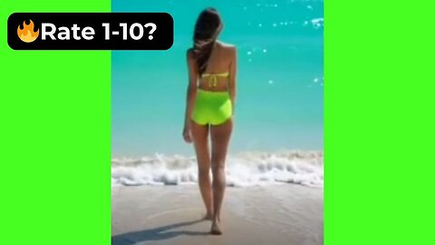 🔥 Rate This Green Bikini 1-10? | Supermodel Beach 4K