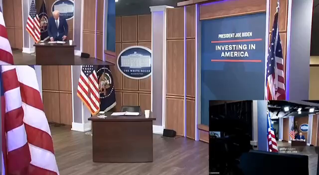 Joe Biden looks as if he was booted out of the White House and placed on a movie set.
