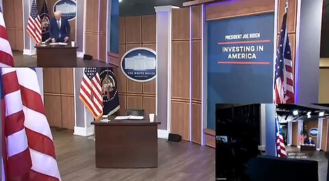 Joe Biden looks as if he was booted out of the White House and placed on a movie set.